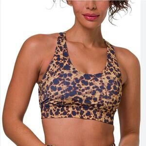 Onzie Warrior Yoga Sports Bra Tortoise Leopard Womens size Small/Medium